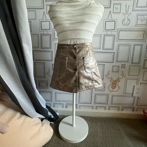 Unique, Gold Sueded-Leather Mini Skirt
